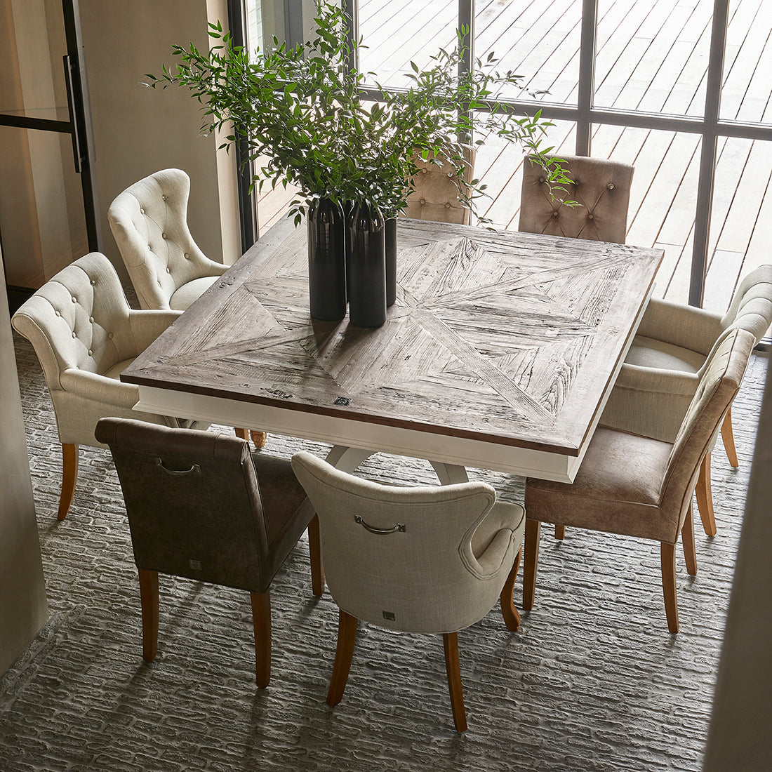 George Dining Chair lin Flax