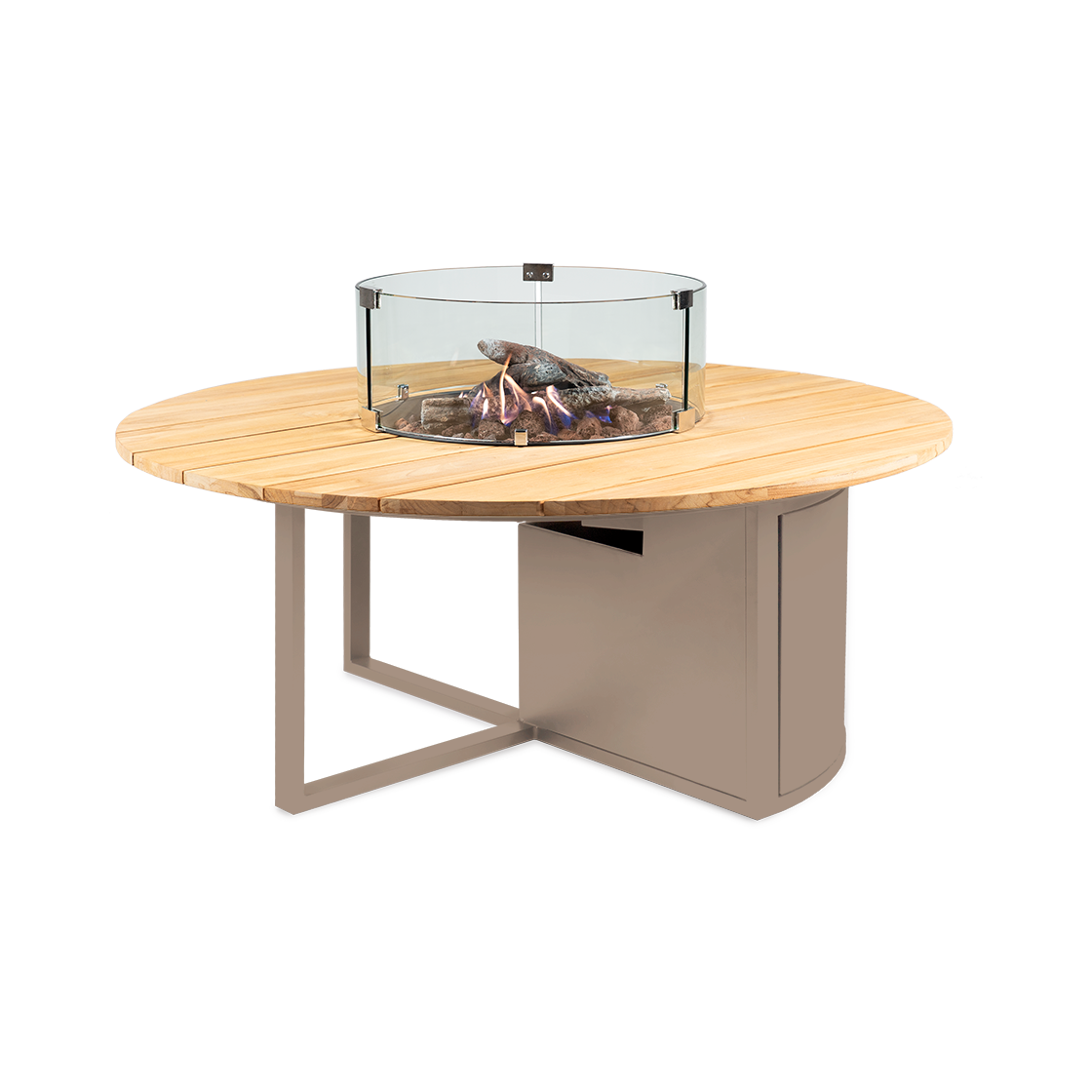 Cosiloft 120 round sandy beige / teak