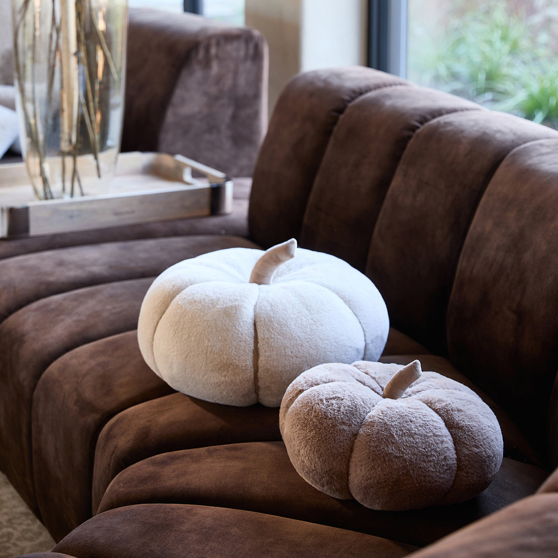 Pumpkin Faux Fur Box Pillow S