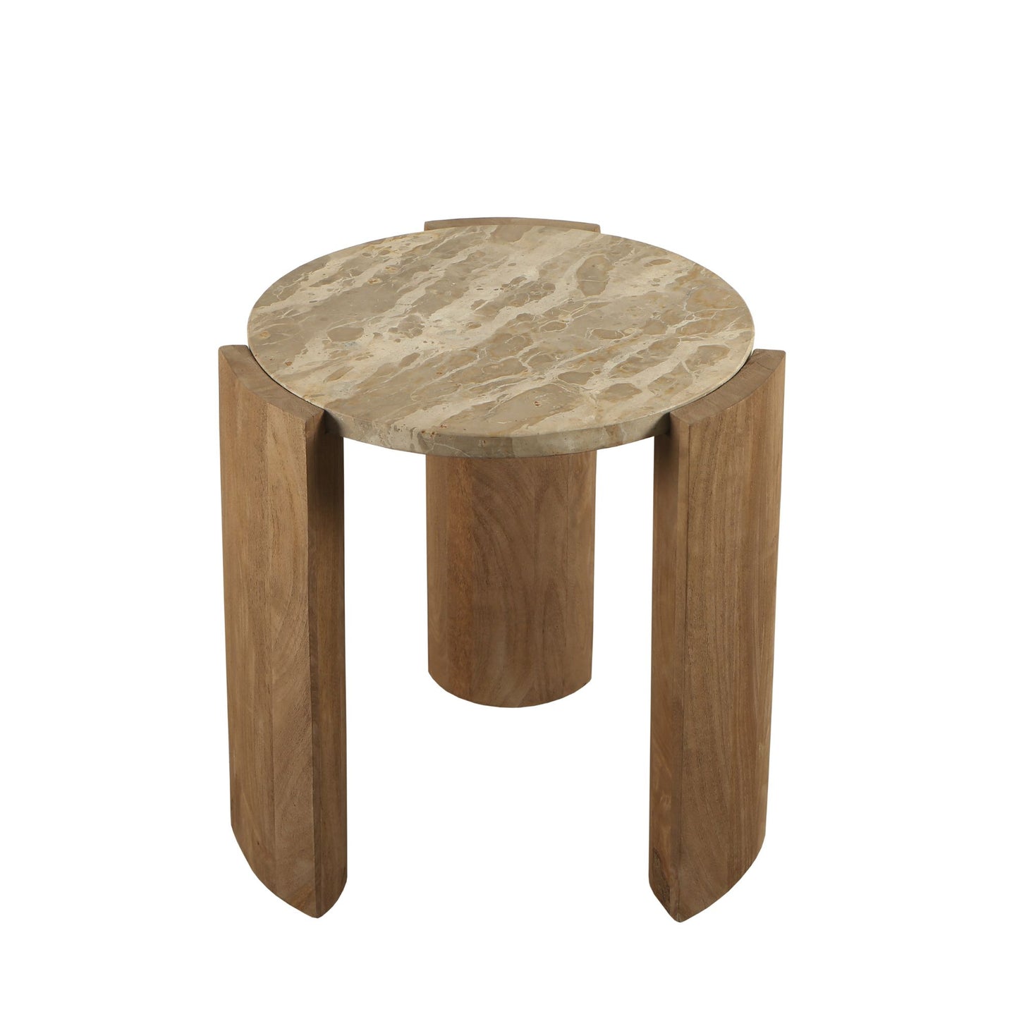 Javina Natural marble coffeetable mangowood base