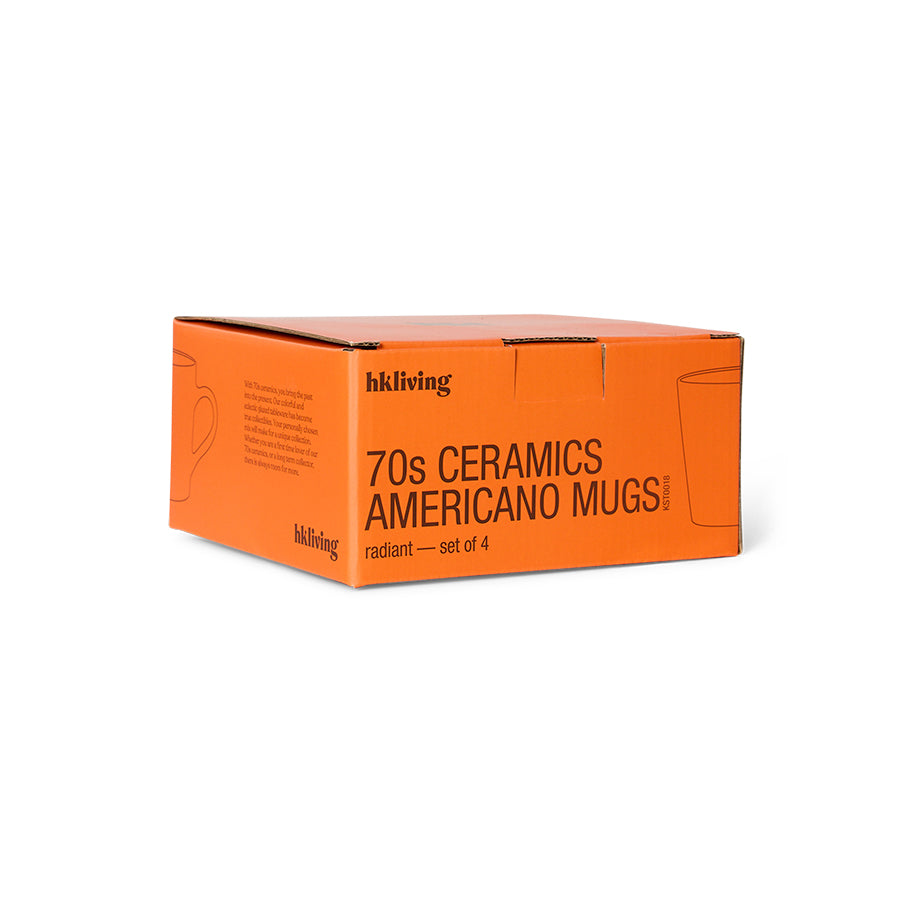 70s ceramics: americano mugs radiant (set of 4)