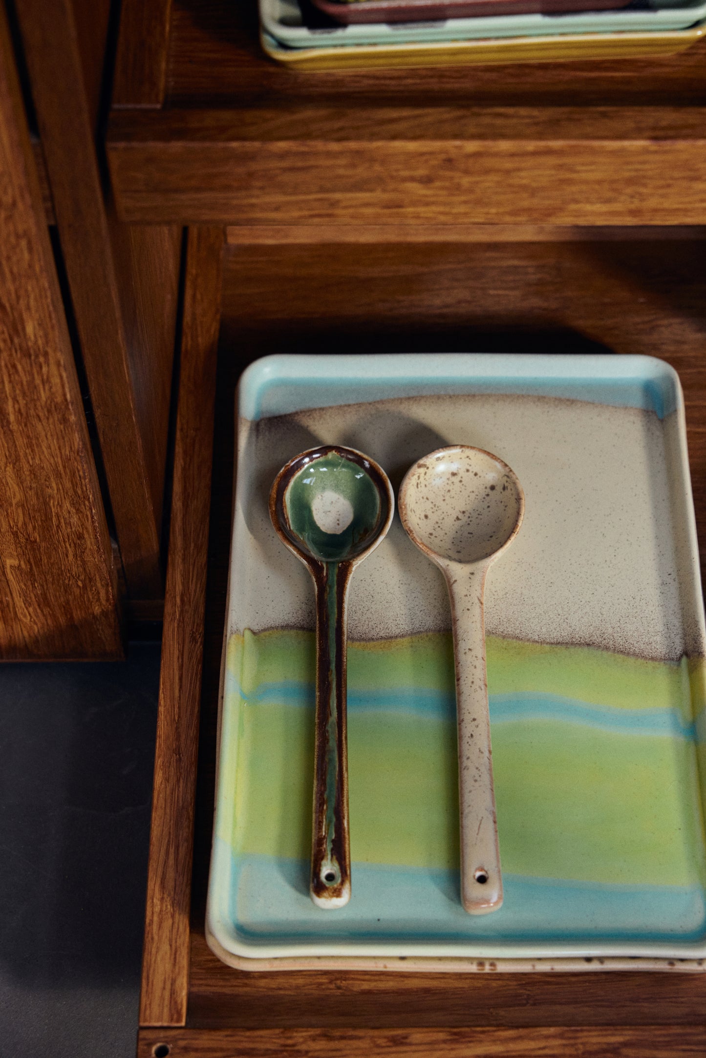 70s ceramics: serving spoons, hills (set of 2)