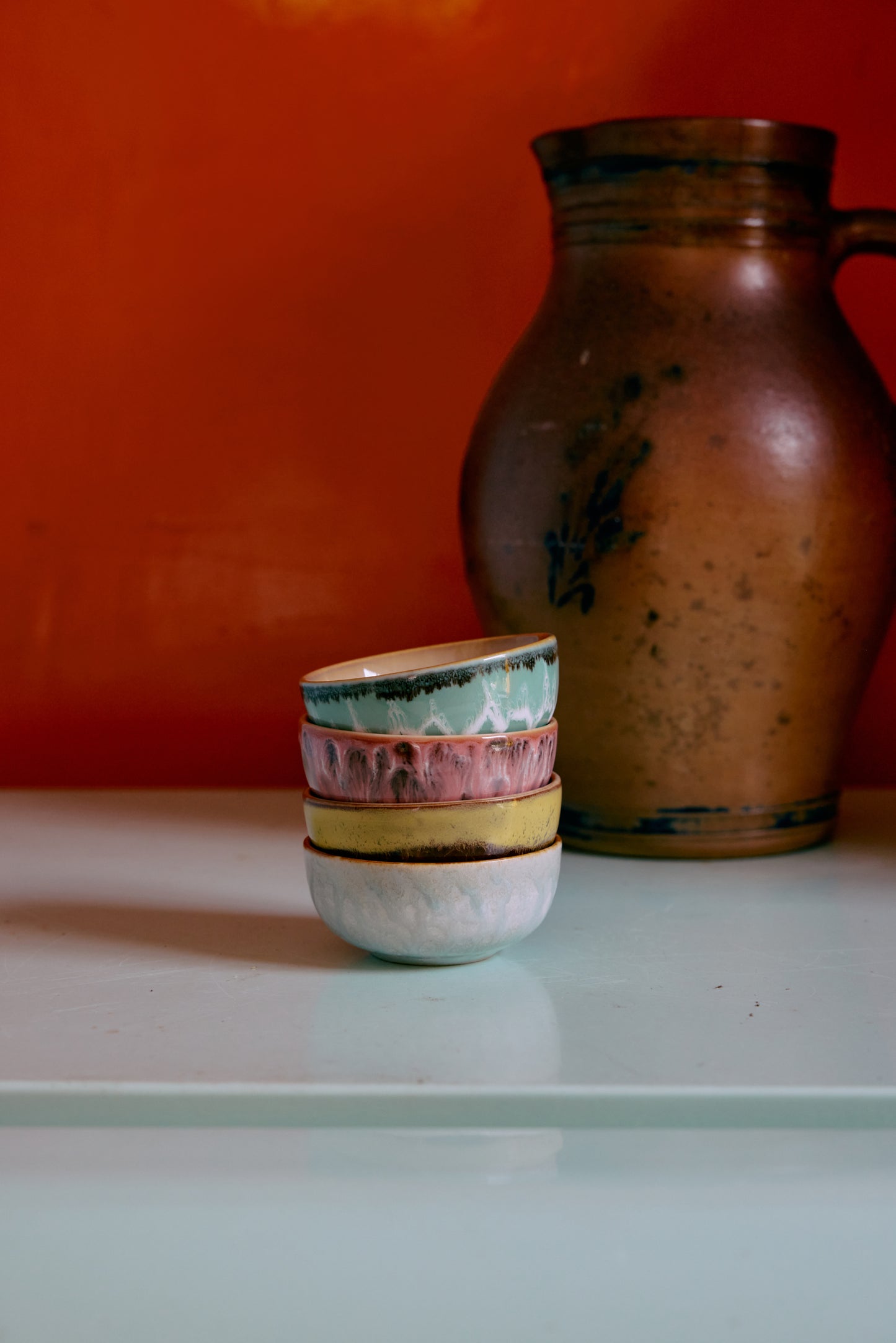 70s ceramics: XS bowls, modernist (set of 4)