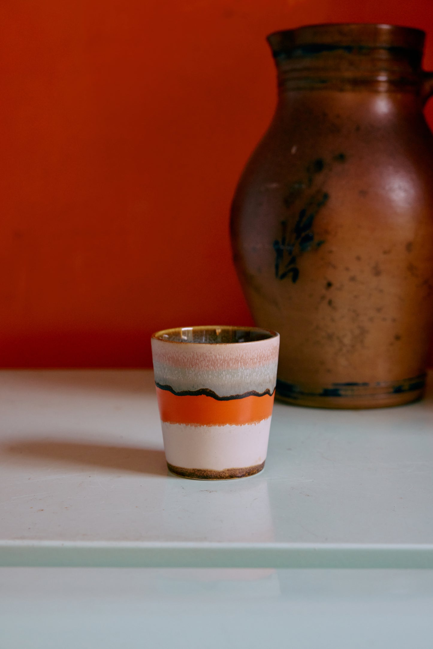 70s ceramics: coffee mugs, surreal (set of 6)