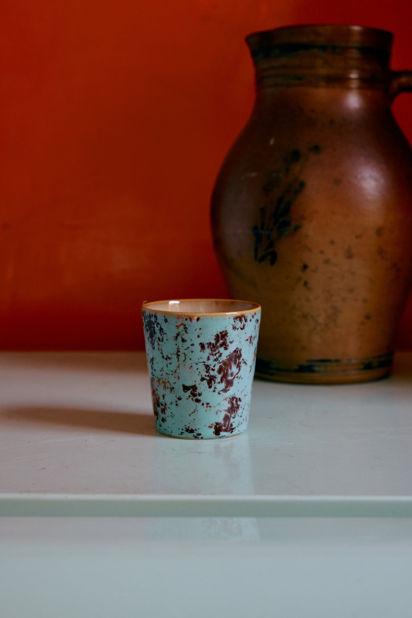 70s ceramics: coffee mugs, surreal (set of 6)