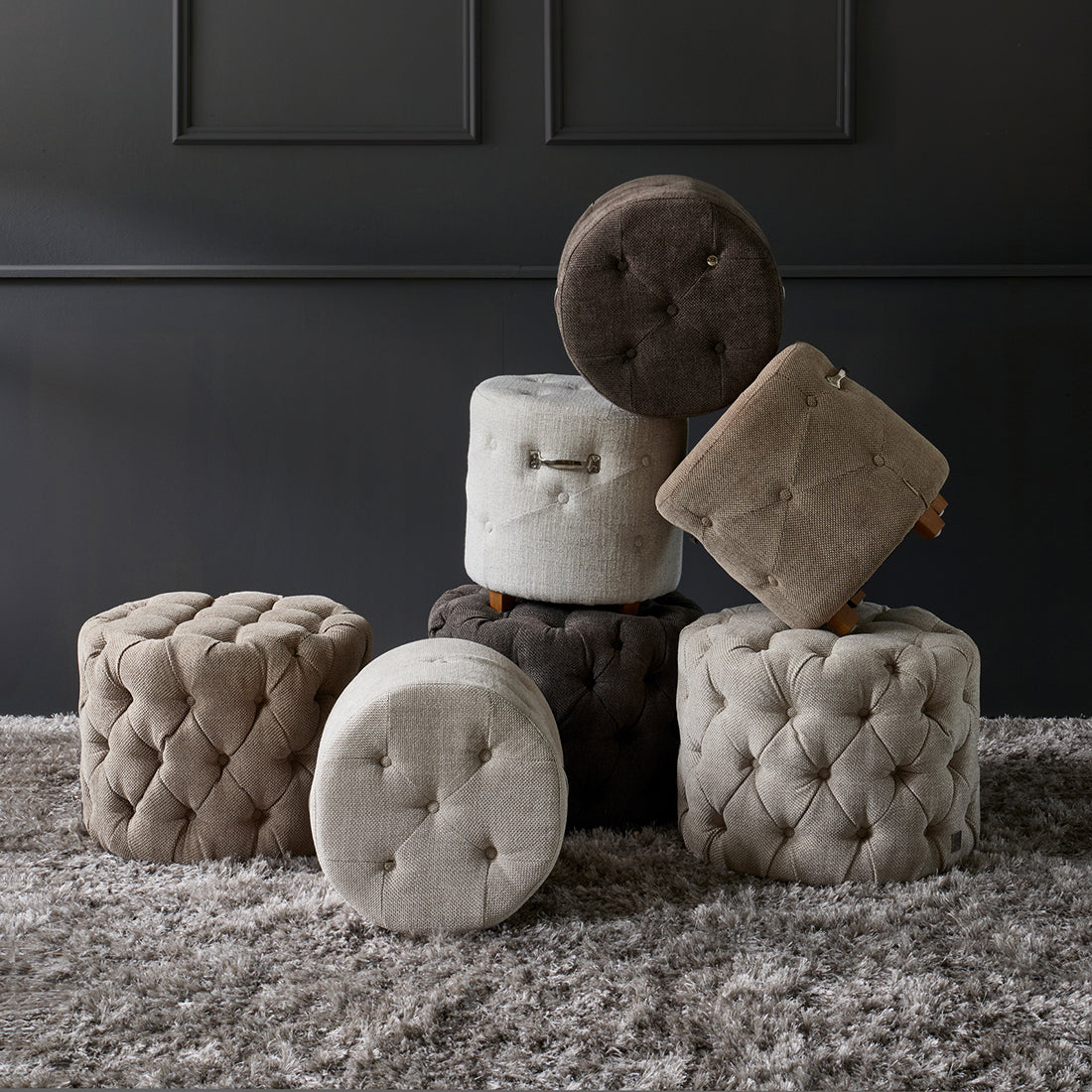 Bowery Footstool Antique White
