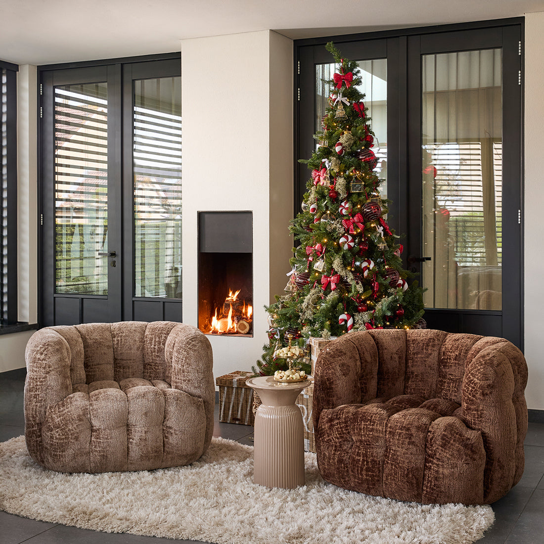Arosa Swivel Armchair Brown