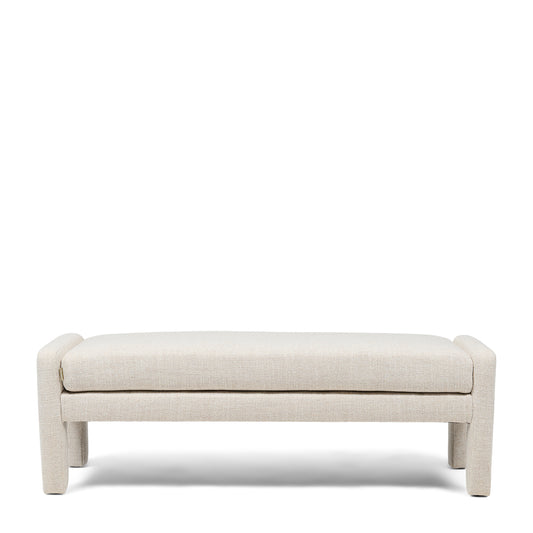 Avalon Bench, Rich Tweed Antique White