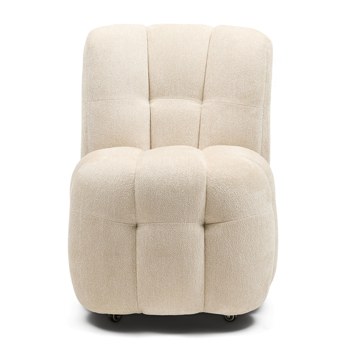 Davos Dining Chair w/wheels, Soft Weave Off White
