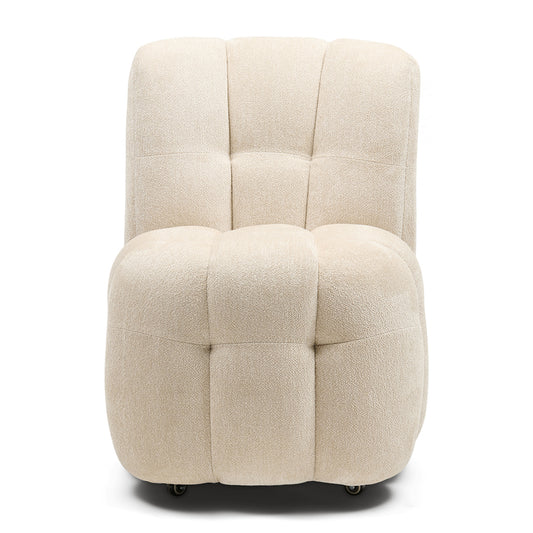 Davos Dining Chair w/wheels, Soft Weave Off White