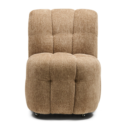 Davos Dining Chair w/wheels, Soft Weave Warm Taupe