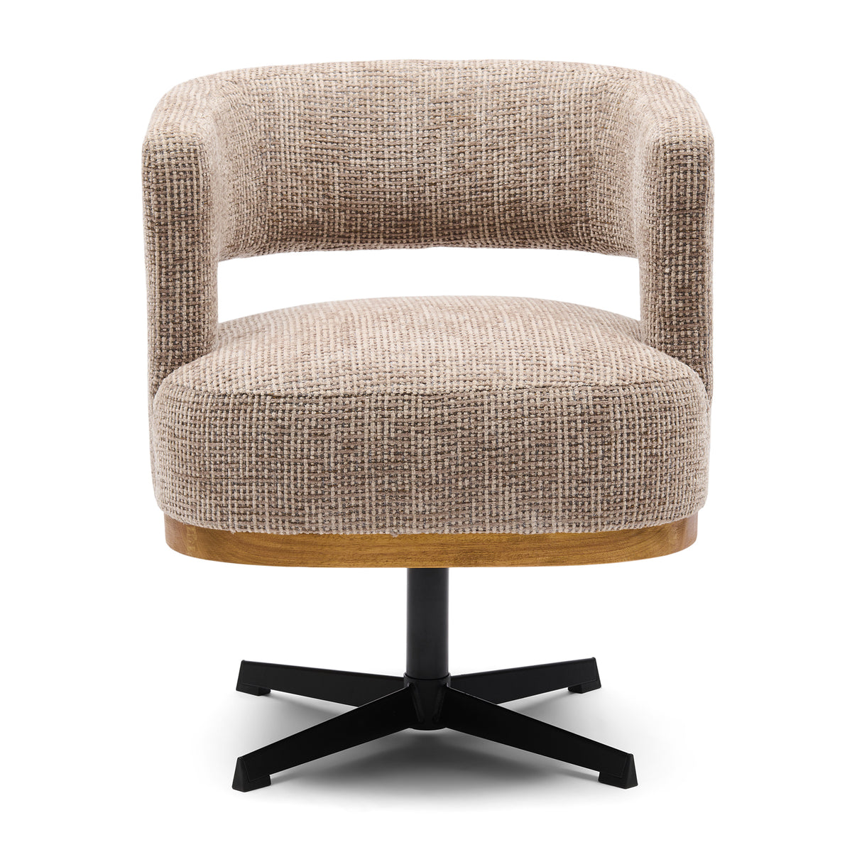 Ceranova Swivel Dining Armchair, Tweed, Liver Grey