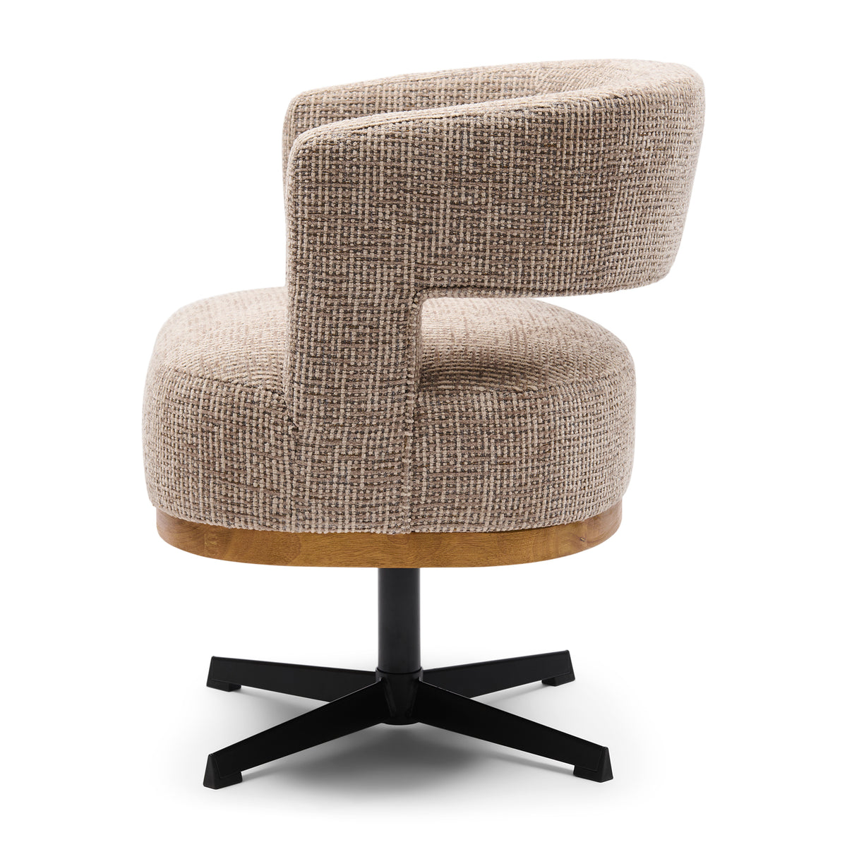 Ceranova Swivel Dining Armchair, Tweed, Liver Grey