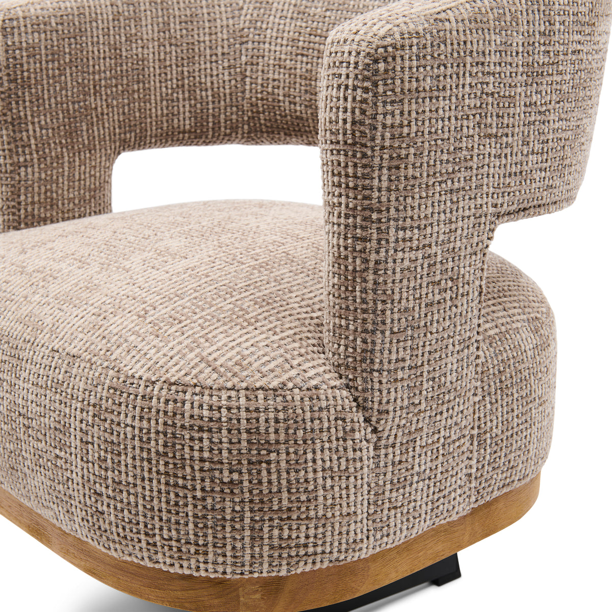 Ceranova Swivel Dining Armchair, Tweed, Liver Grey