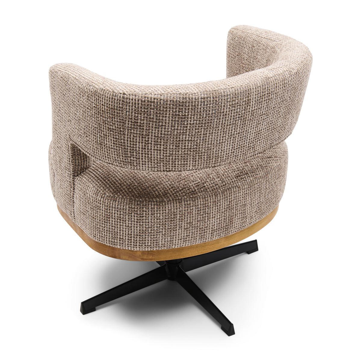 Ceranova Swivel Dining Armchair, Tweed, Liver Grey