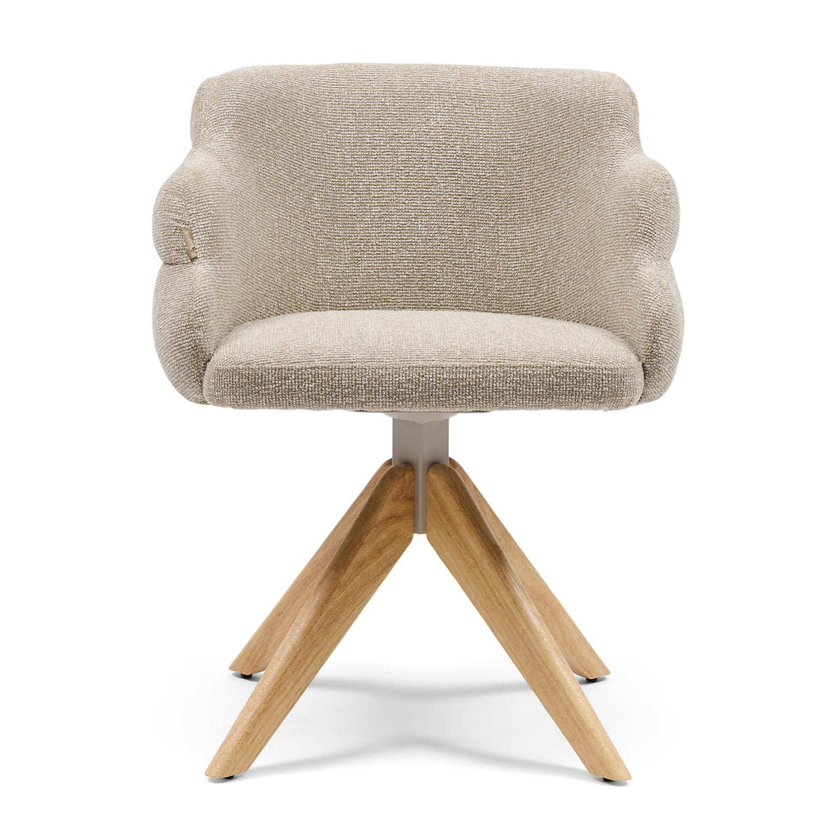 Burlington Swivel Dining Armchair, Mountain Weave, Dune Sand