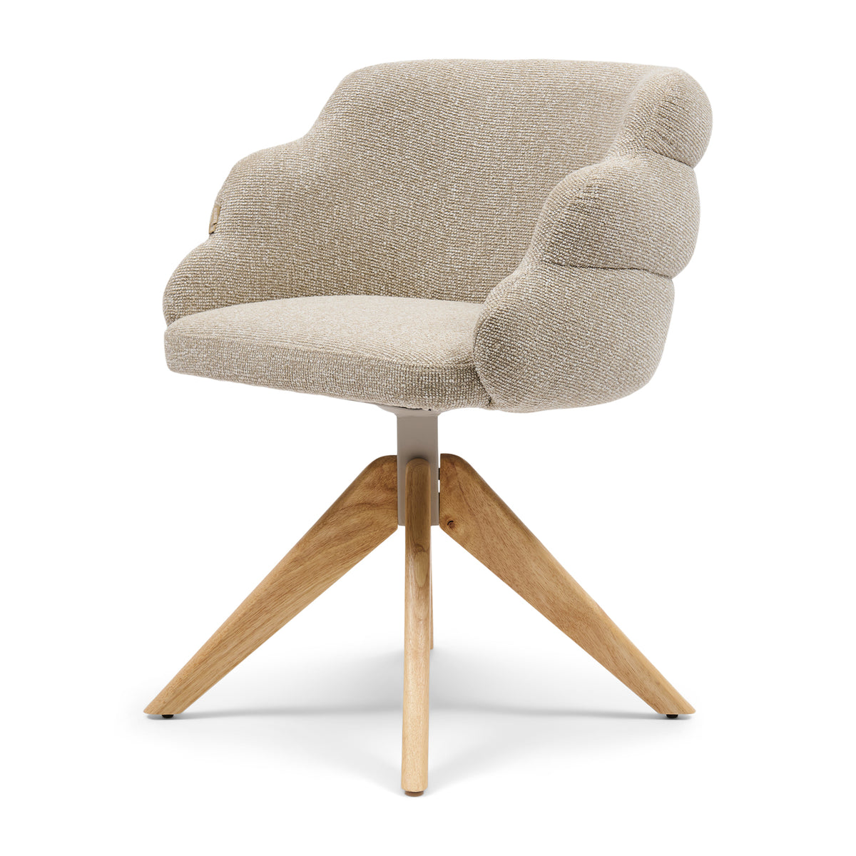Burlington Swivel Dining Armchair, Mountain Weave, Dune Sand