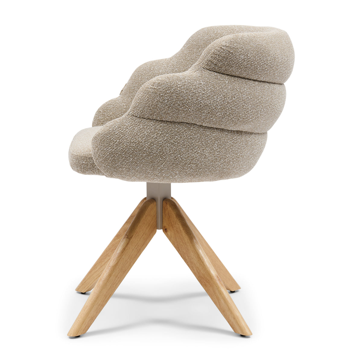 Burlington Swivel Dining Armchair, Mountain Weave, Dune Sand