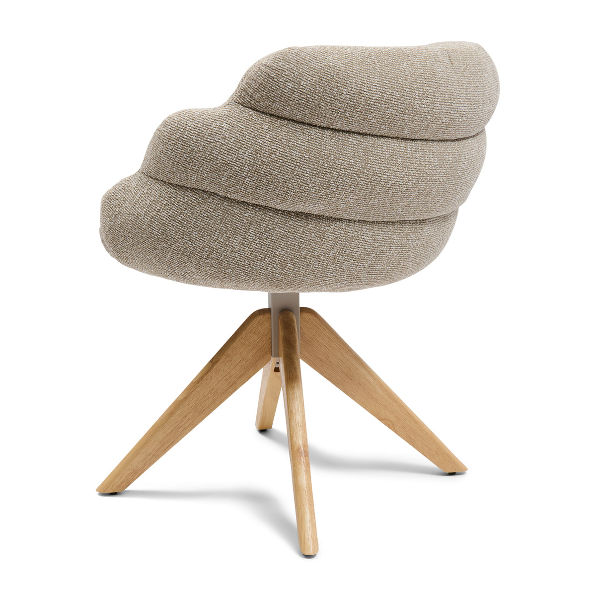 Burlington Swivel Dining Armchair, Mountain Weave, Dune Sand