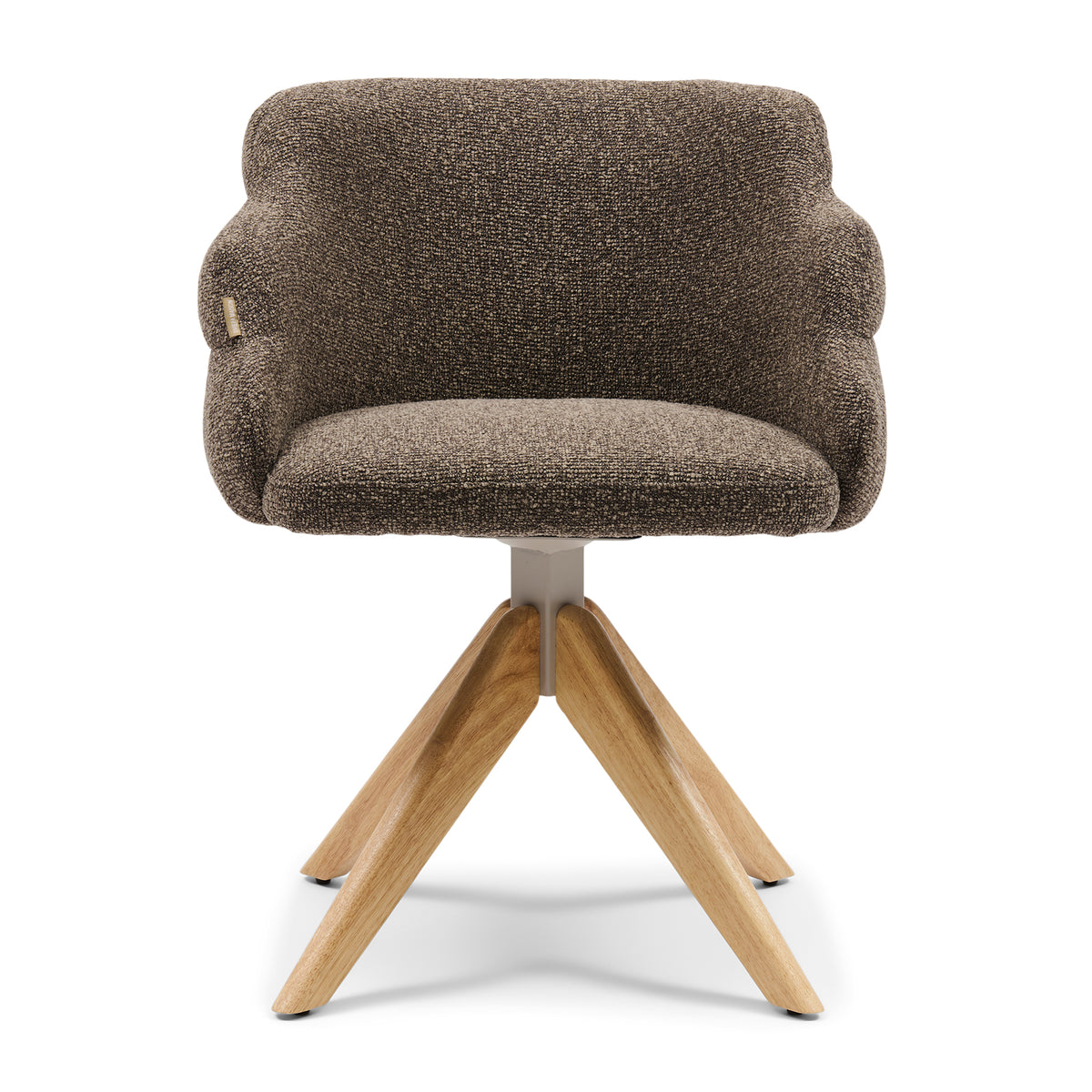 Burlington Swivel Dining Armchair, Mountain Weave Lush Brown