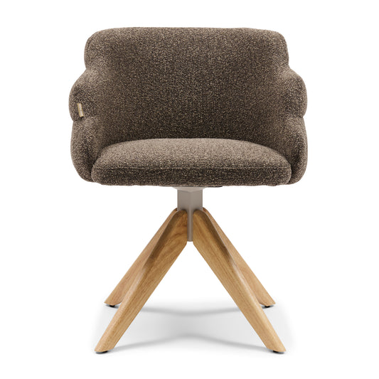 Burlington Swivel Dining Armchair, Mountain Weave Lush Brown