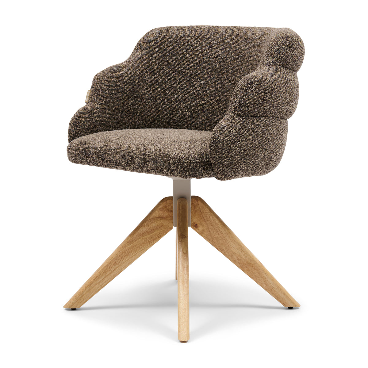 Burlington Swivel Dining Armchair, Mountain Weave Lush Brown