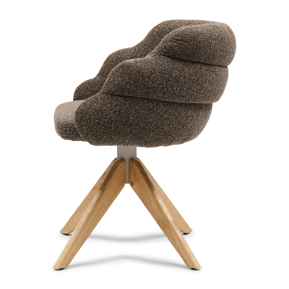 Burlington Swivel Dining Armchair, Mountain Weave Lush Brown