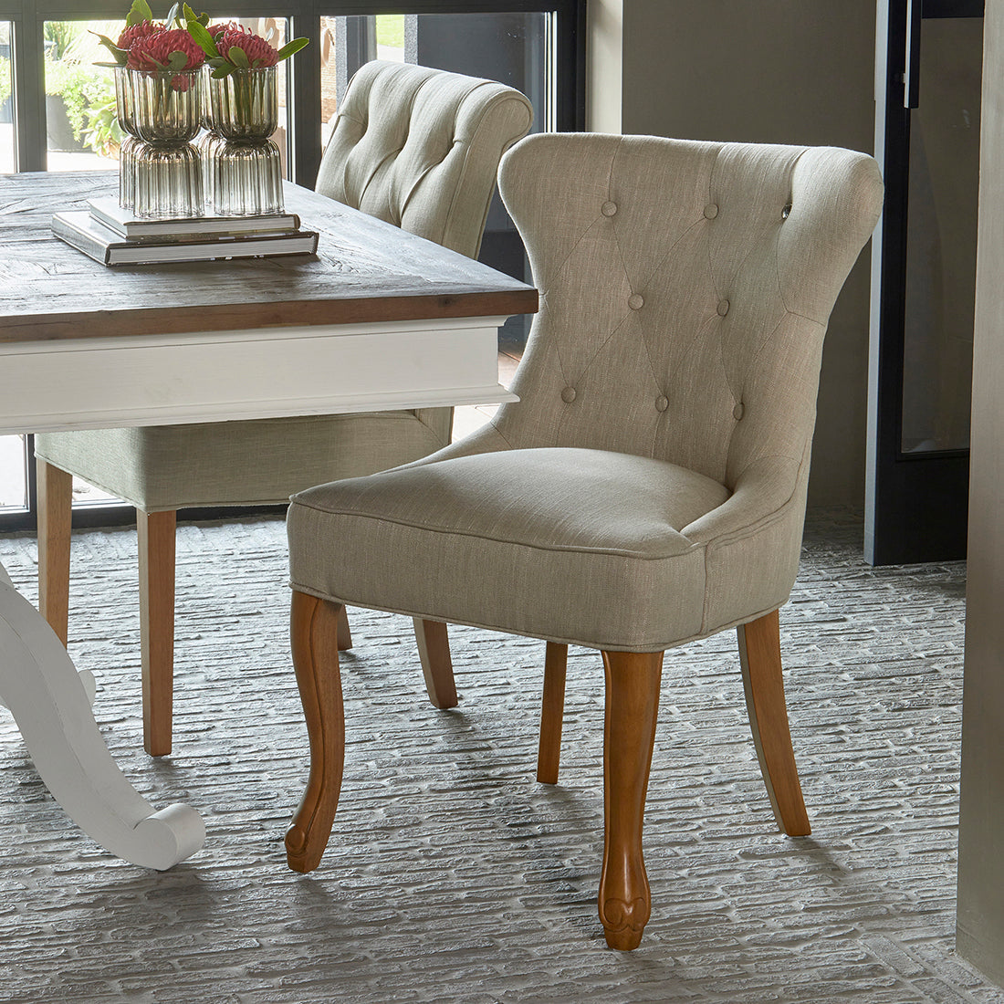 George Dining Chair lin Flax