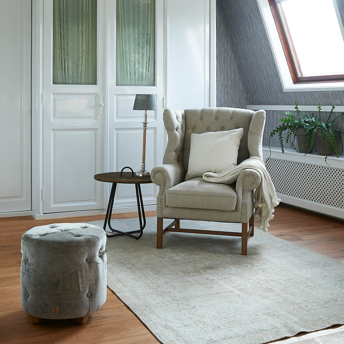 Franklin Park Wing Chair Linen Flax