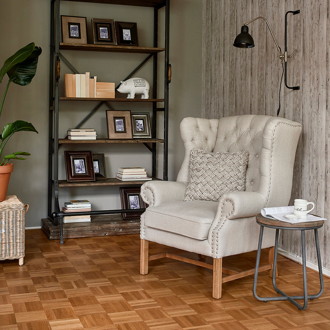 Franklin Park Wing Chair Linen Flax