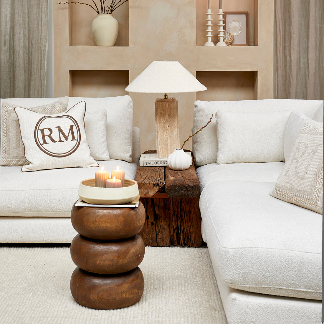 Cone Bouclé Lampshade white