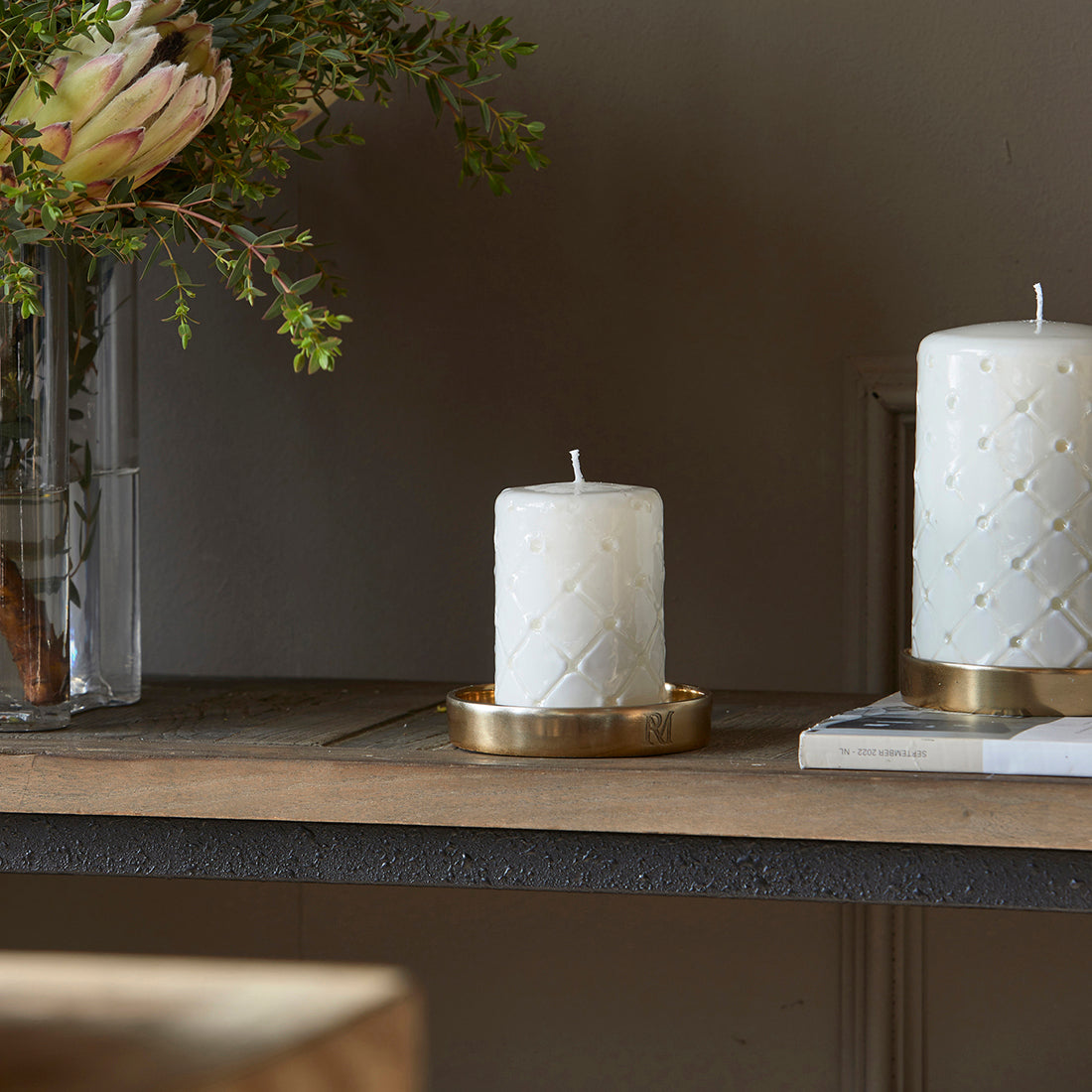 Pillar Candle Padded white 7x10