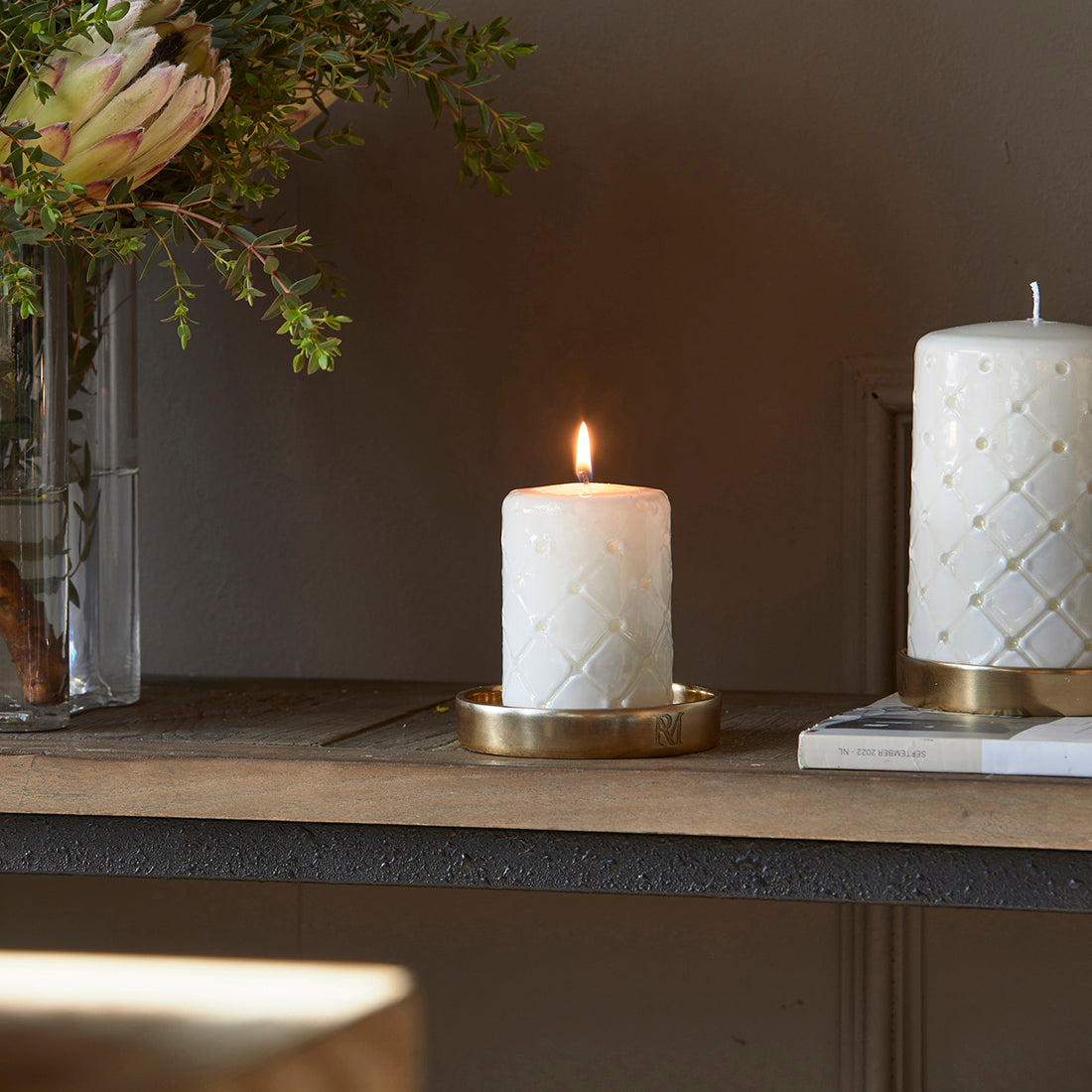 Pillar Candle Padded white 7x10