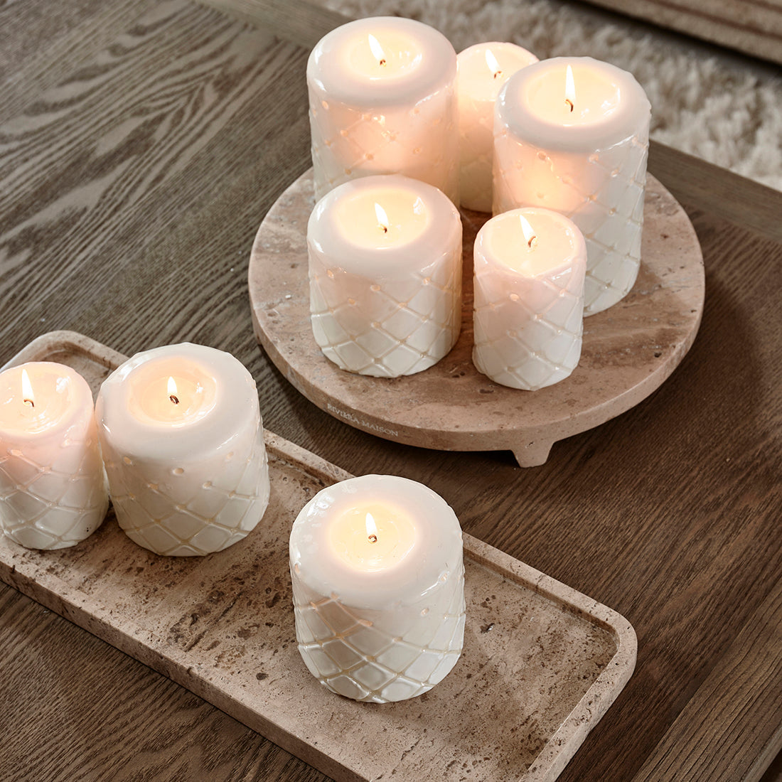 Pillar Candle Padded white 7x10