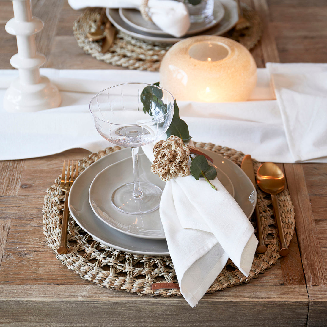Portofino Dinner Plate flax