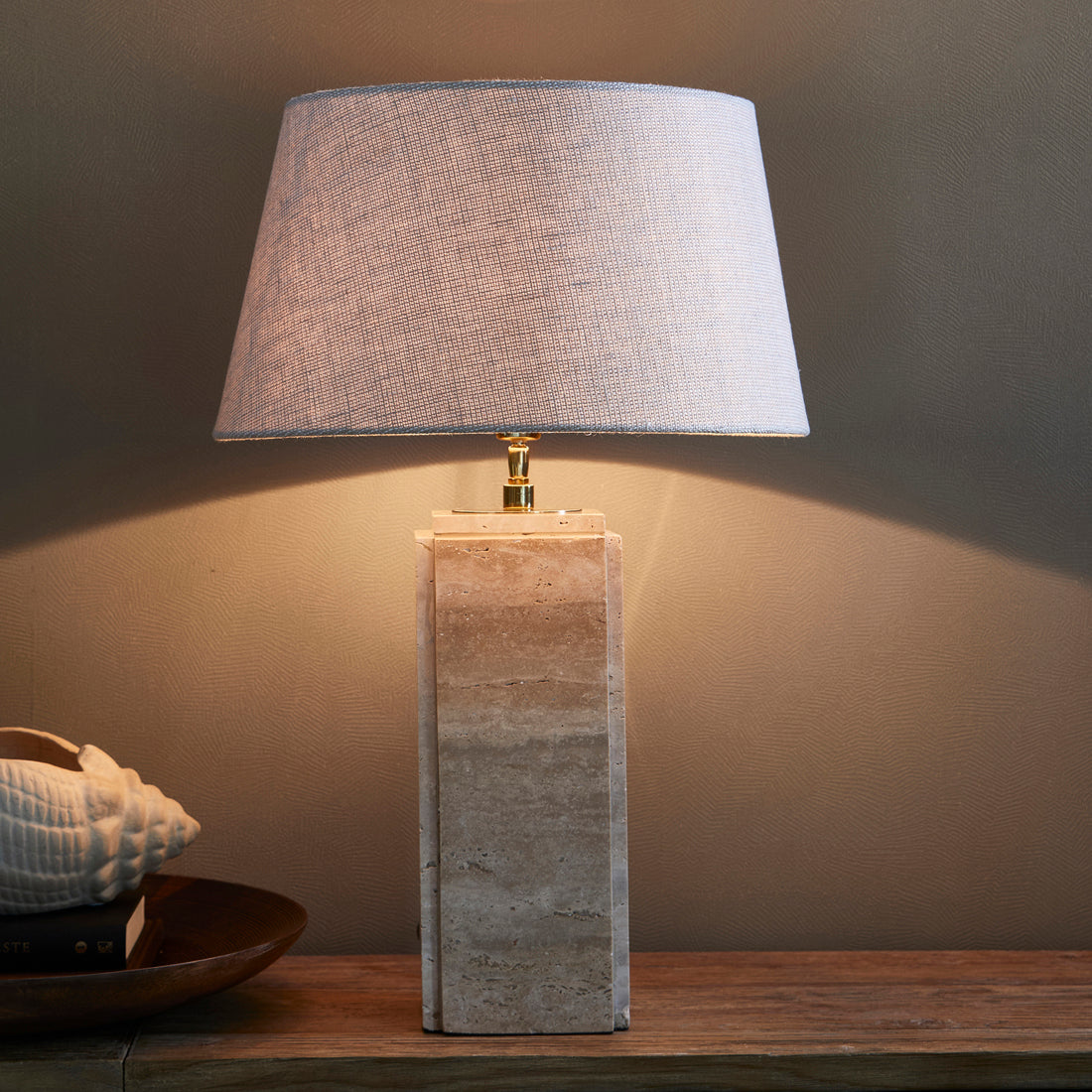 Linen Taper Lampshade flax 45x25