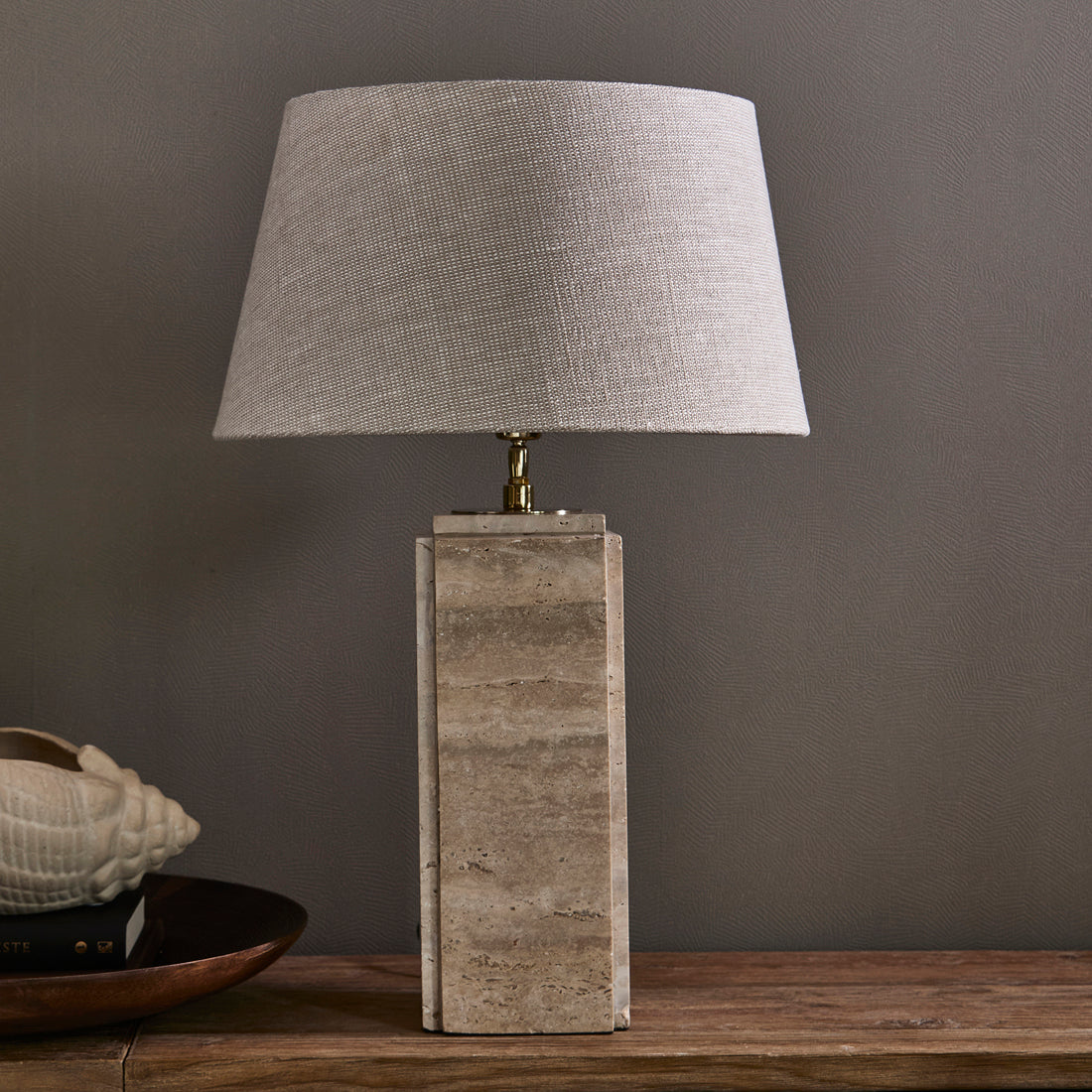 Linen Taper Lampshade flax 45x25