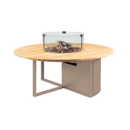 Cosiloft 120 round sandy beige / teak
