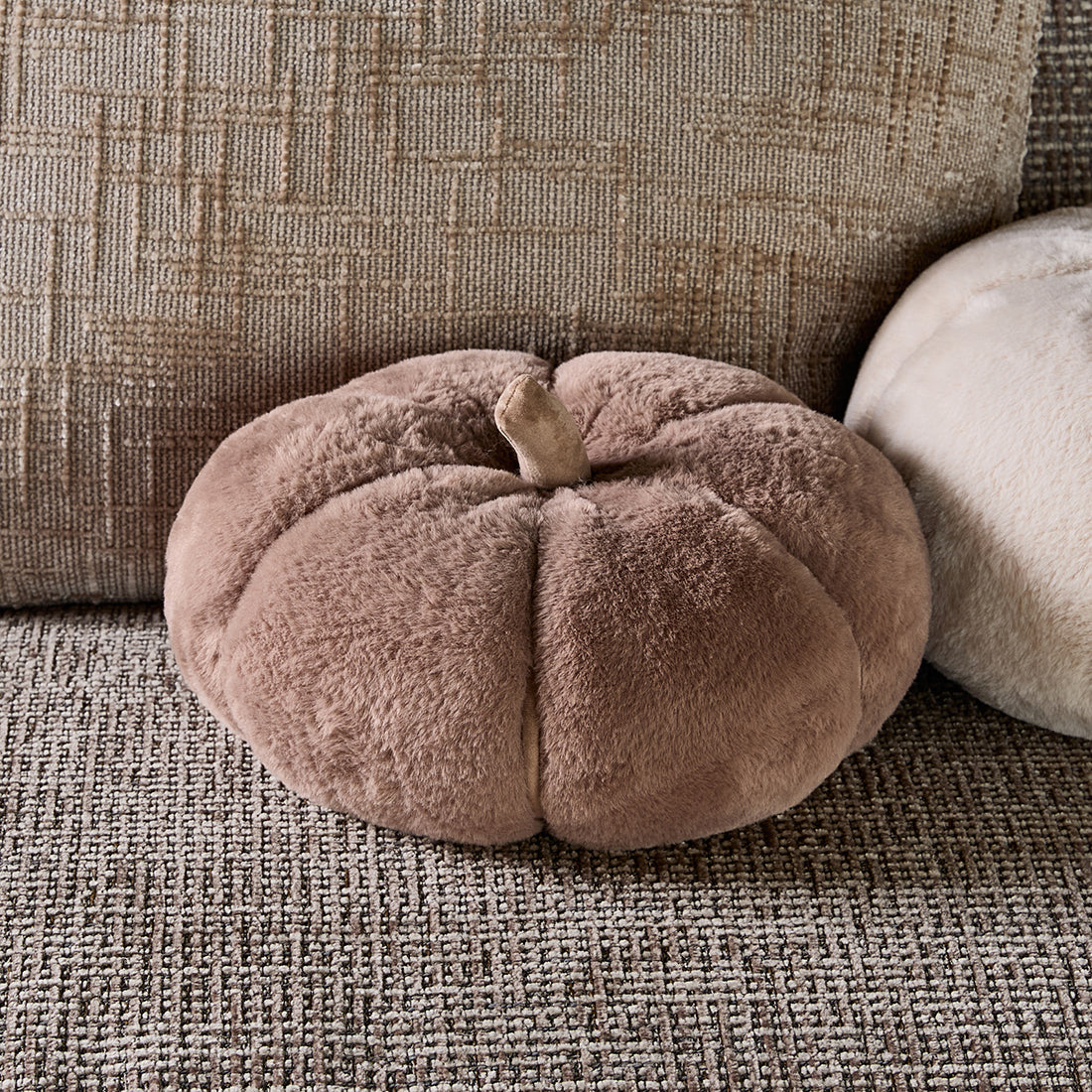 Pumpkin Faux Fur Box Pillow  S