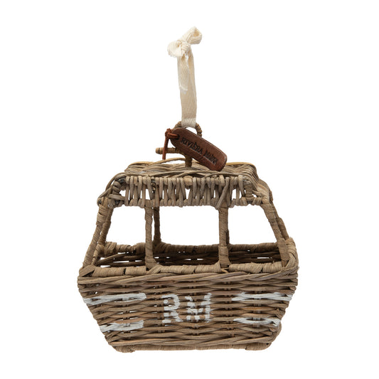 Rustic Rattan Ski Lift Ornament