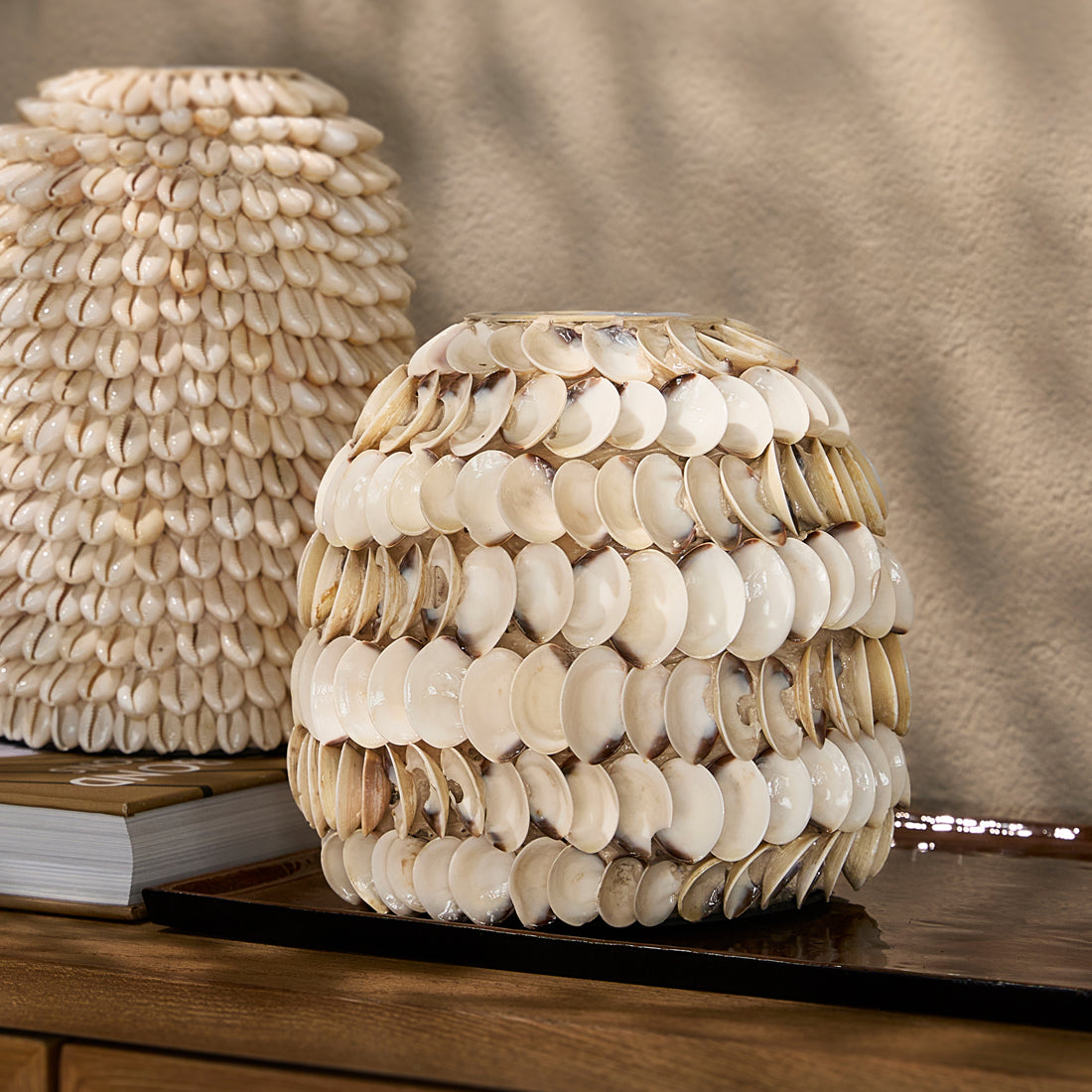 Ocean Cay Shell Vase Low