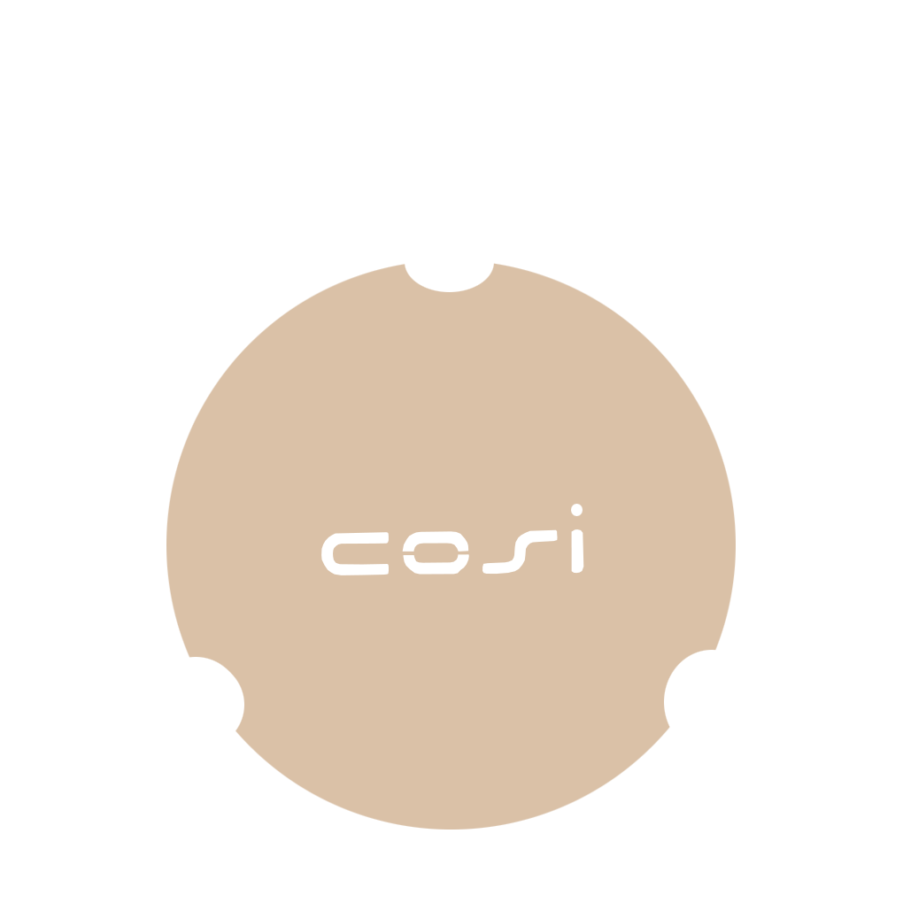 Cosi table plate glass set round L sandy beige