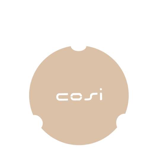 Cosi table plate glass set round L sandy beige