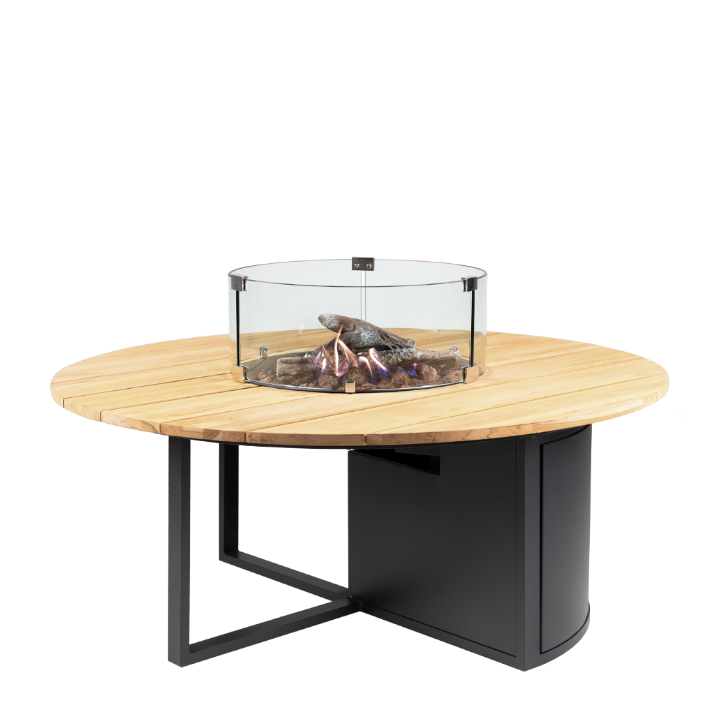 Cosiloft 120 round black frame / teak top