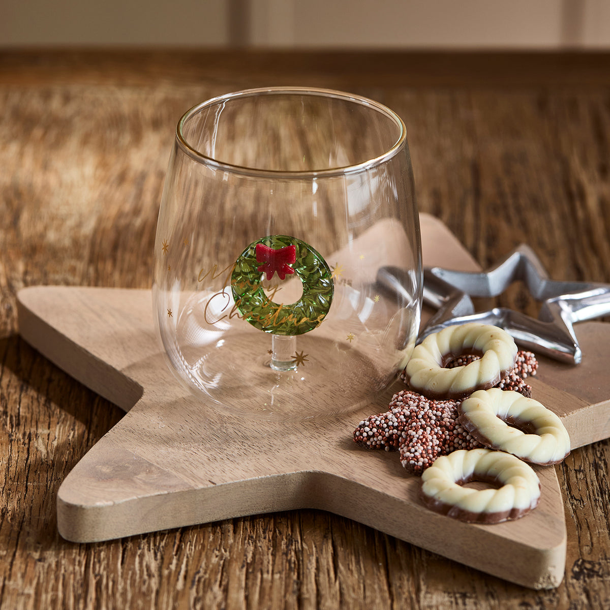 Holiday Wreath Water Glass