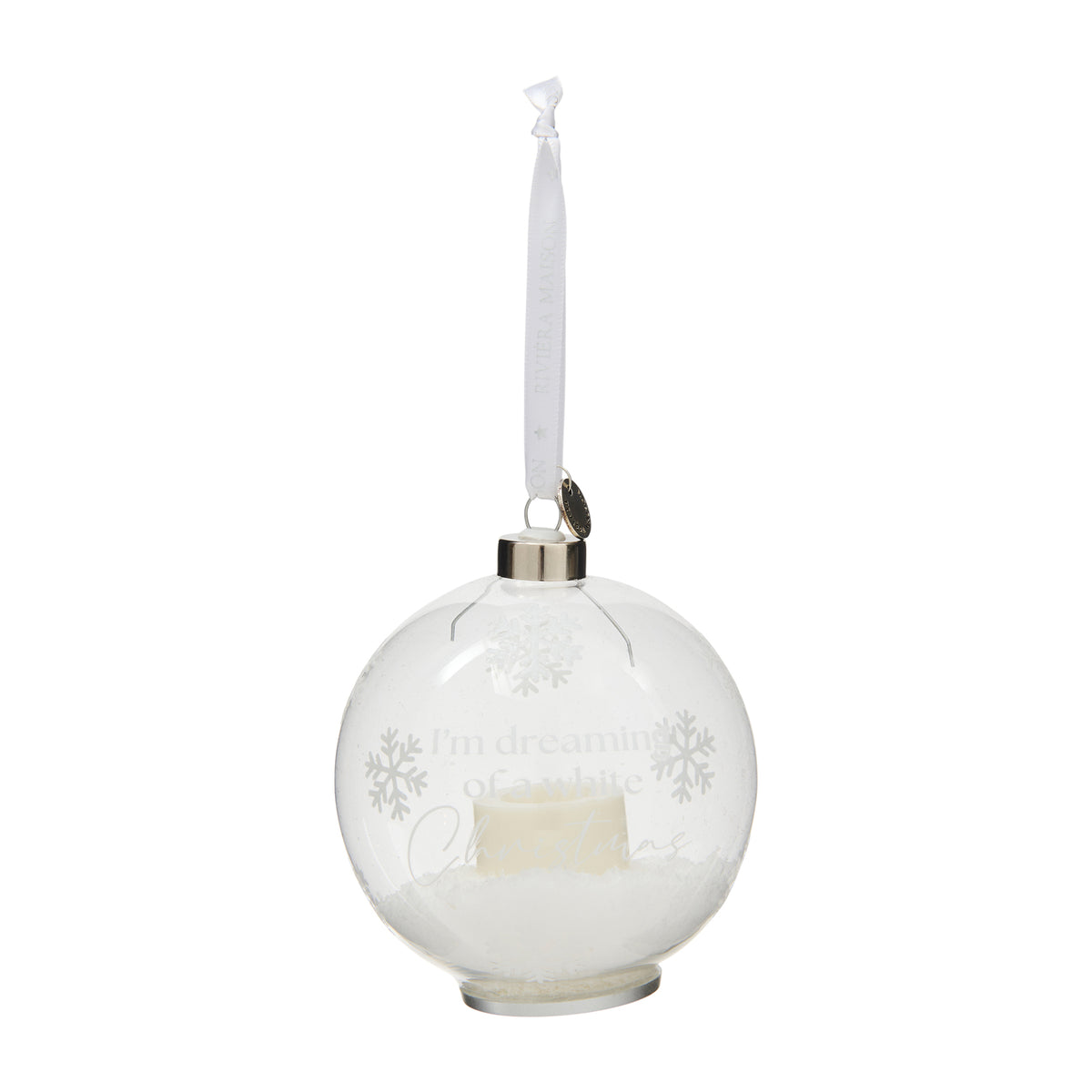 White Christmas LED Ornament Dia 10