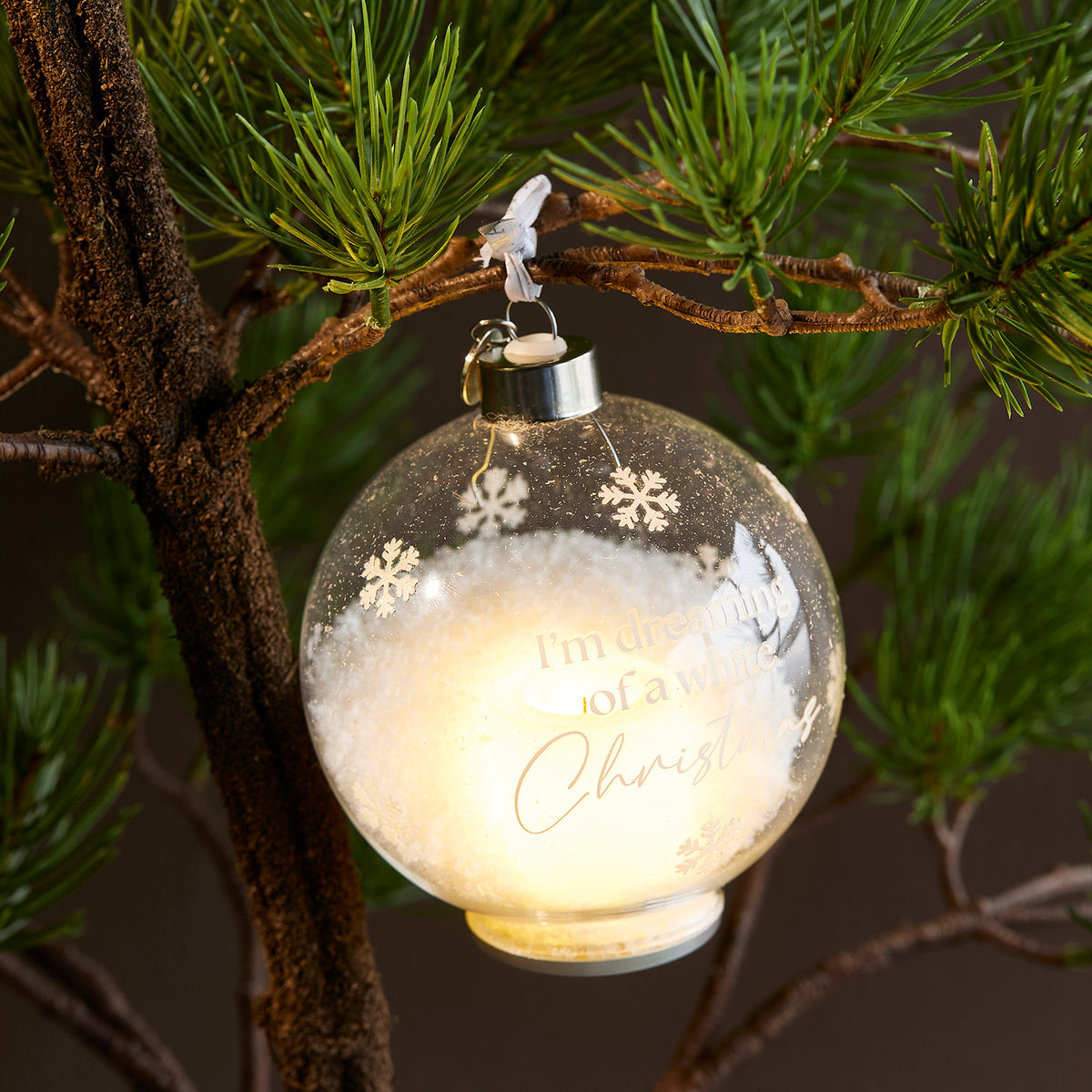 White Christmas LED Ornament Dia 10