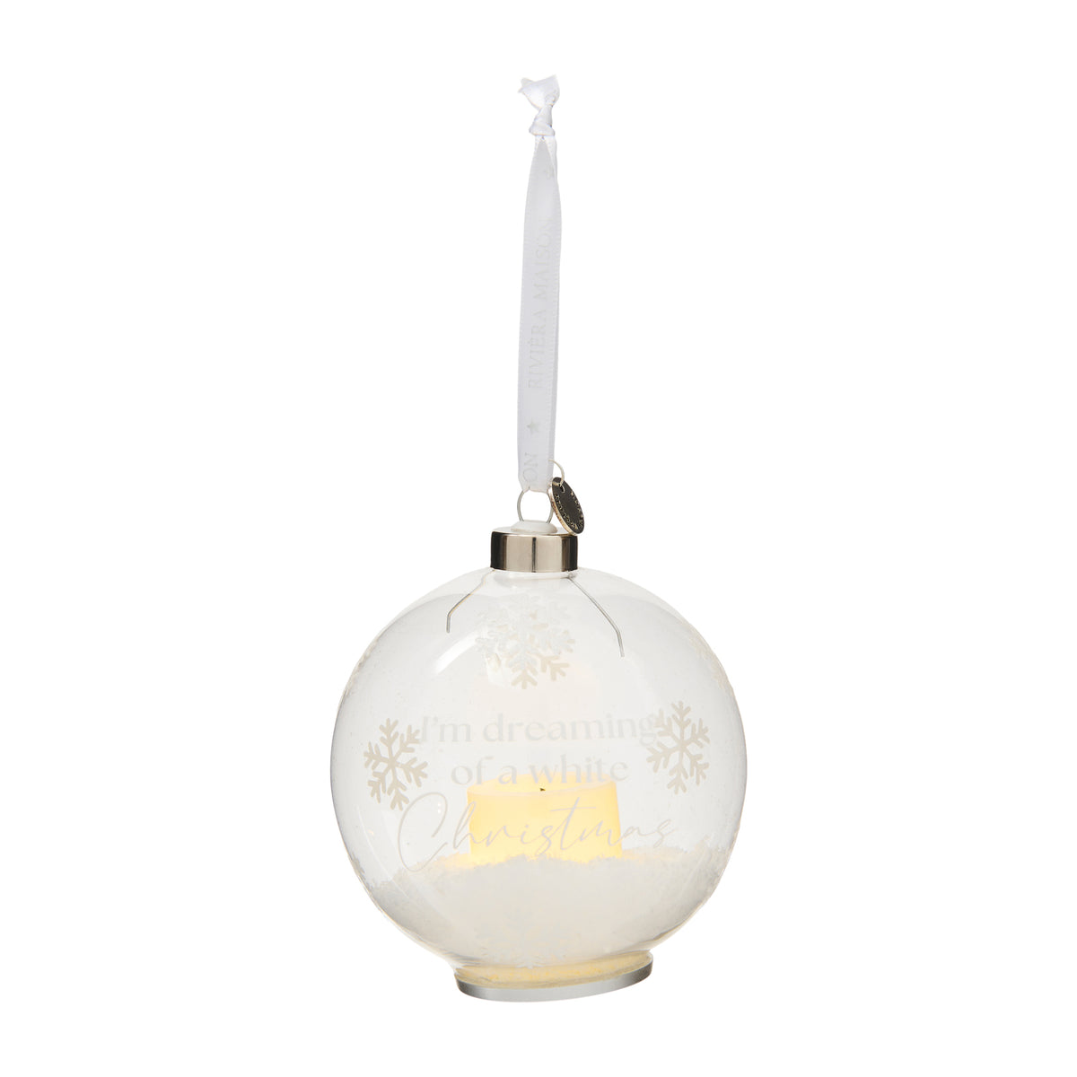 White Christmas LED Ornament Dia 10