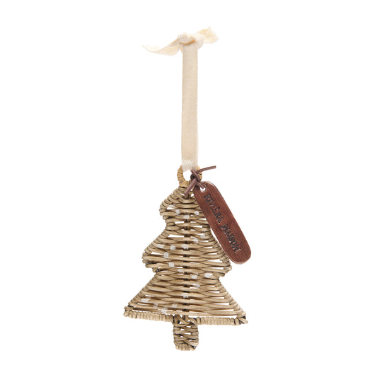 Rustic Rattan Christmas Tree Ornament