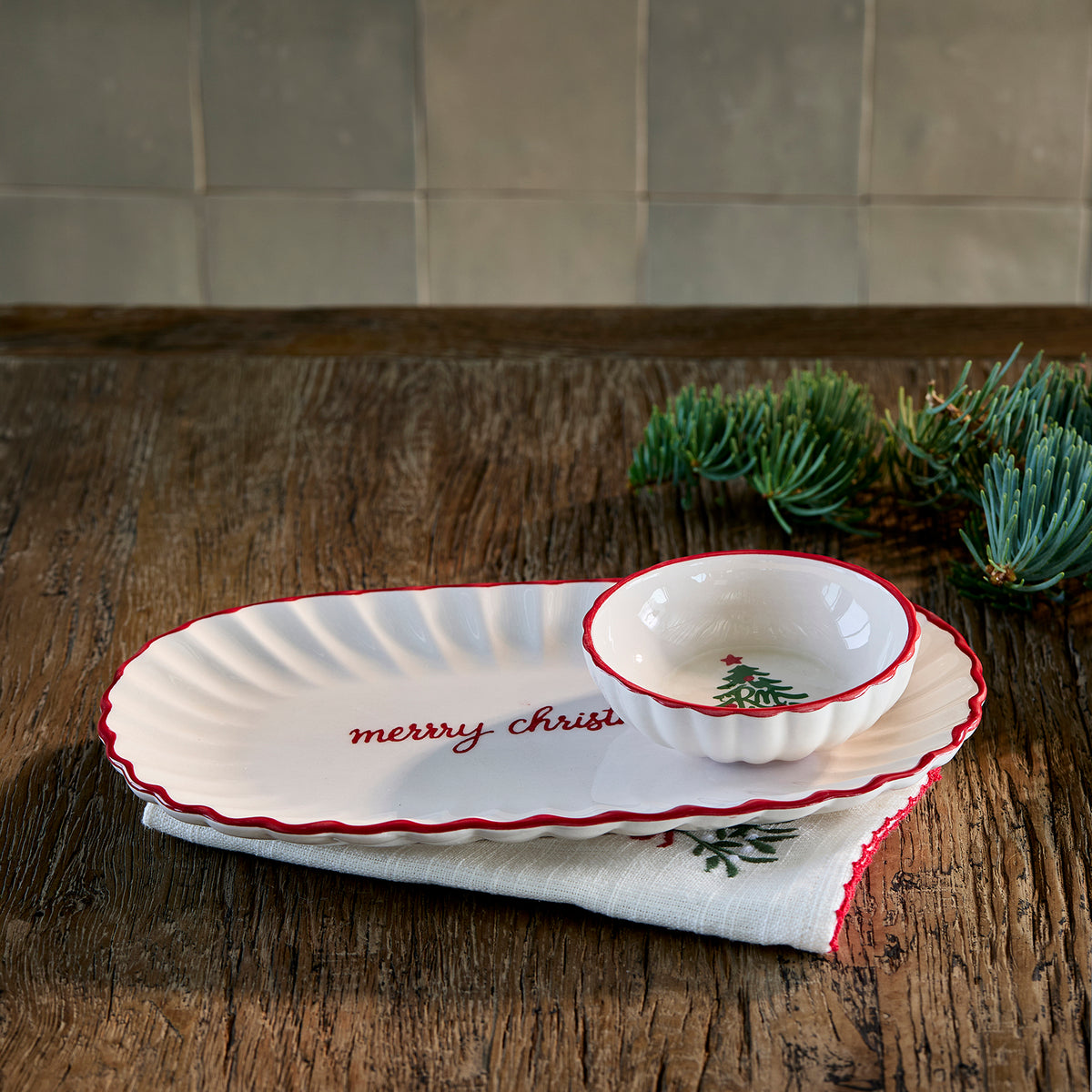 Merry Christmas Serving Plate
